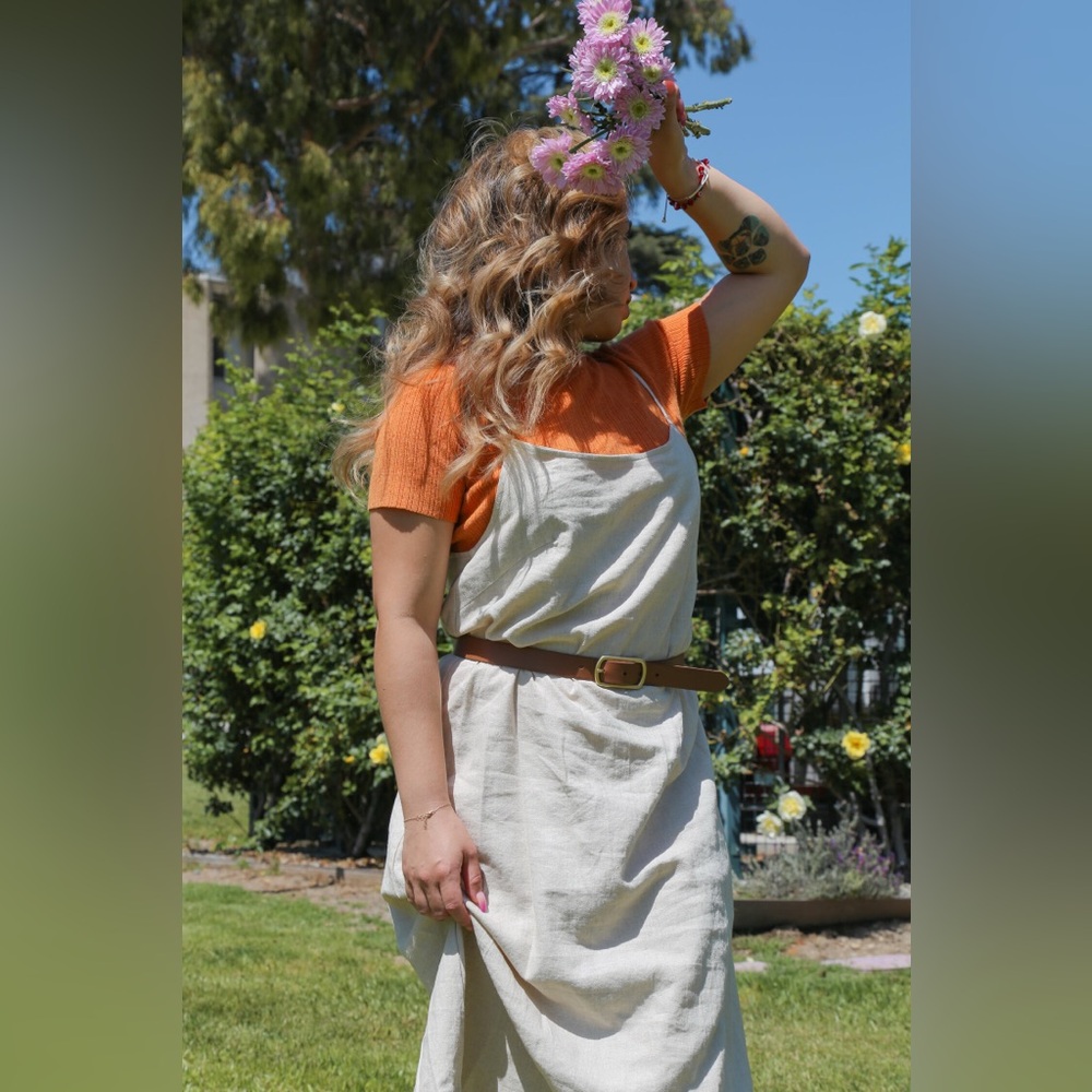 Cream Linen Dress